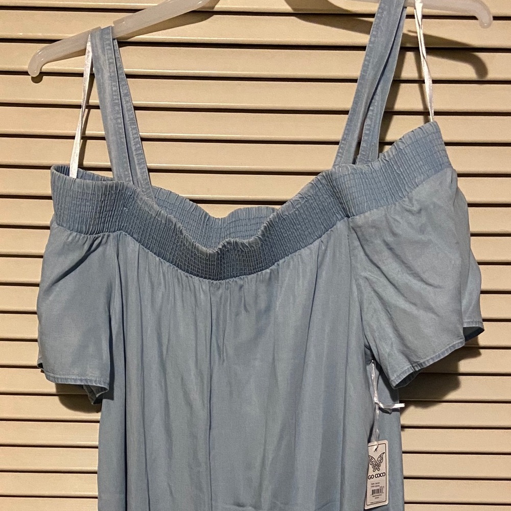 Go CoCo light blue off the shoulder dress, XL